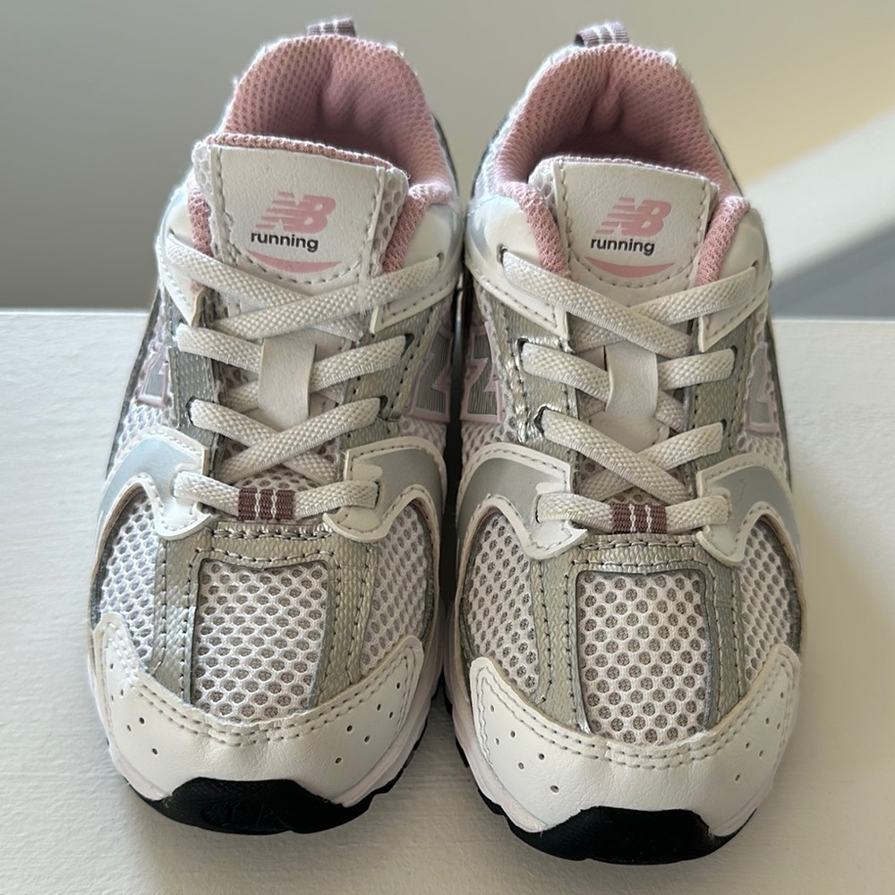 New Balance White and Pink Sneakers with Breathable Mesh